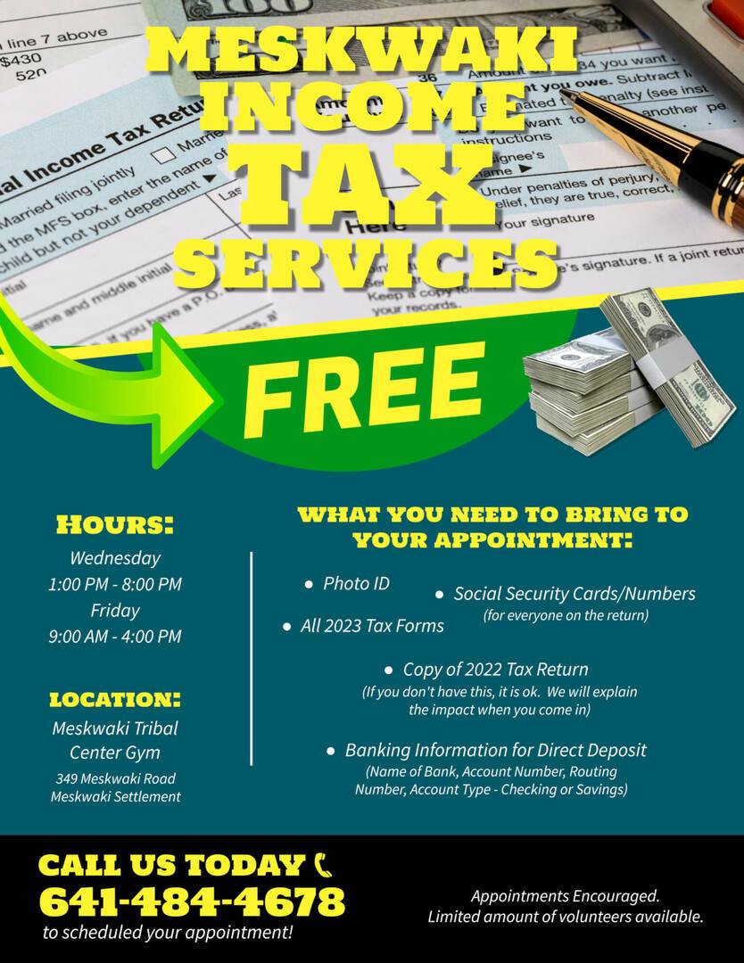 FREE Tax Prep Coming Soon Meskwaki Nation