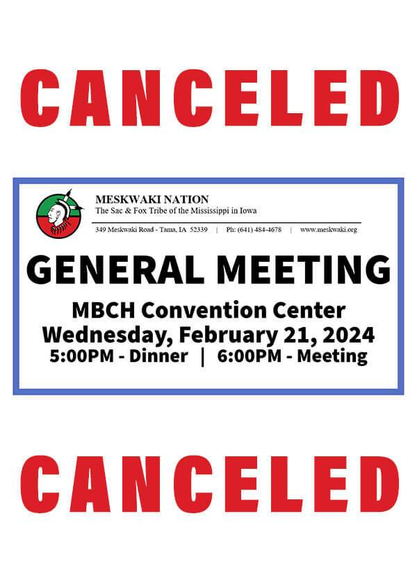 General Meeting Canceled