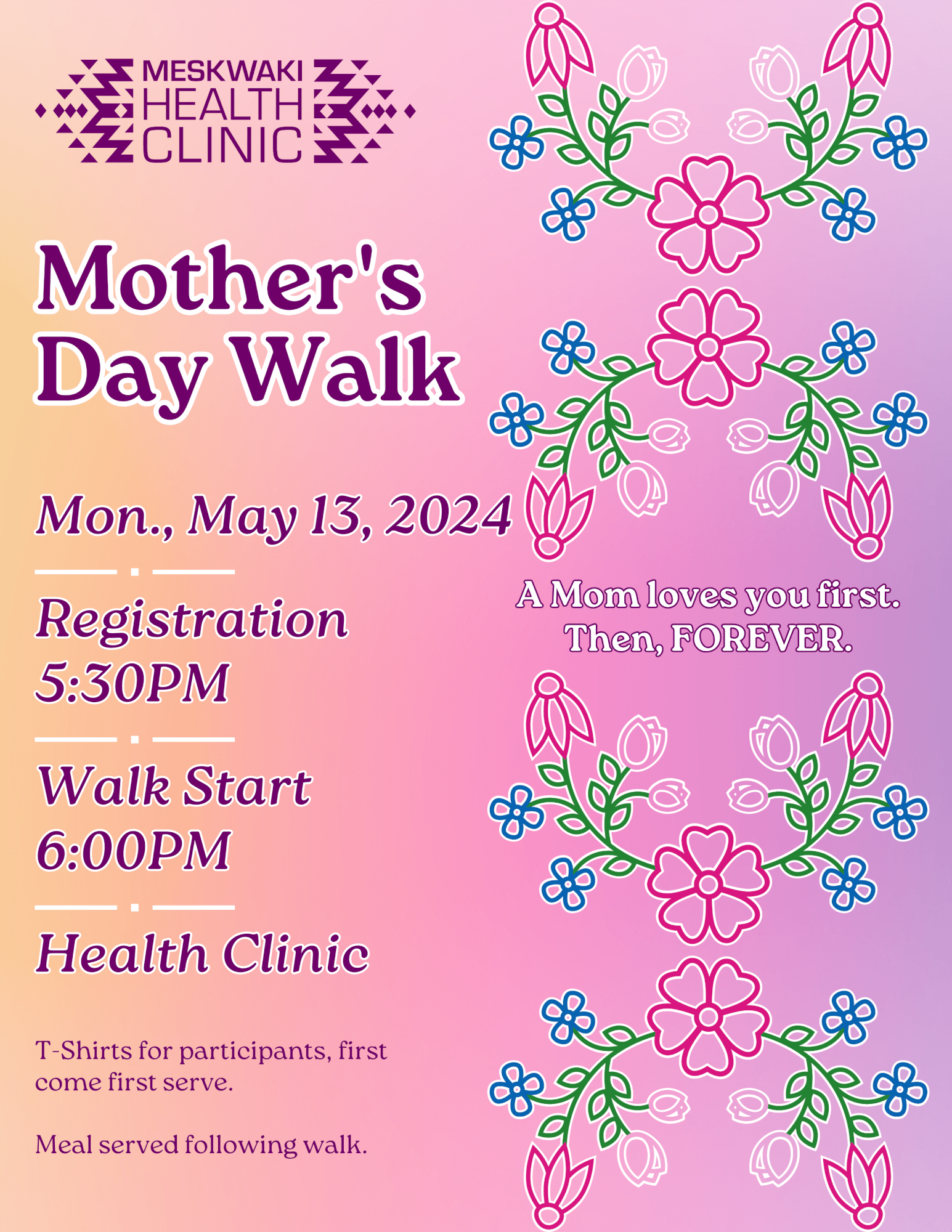 Mother’s Day Walk Rescheduled to May 13, 2024