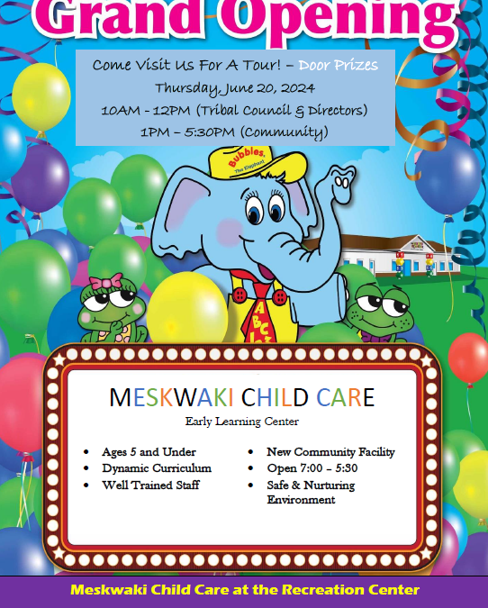 Meskwaki Child Care Grand Opening Facility Tours