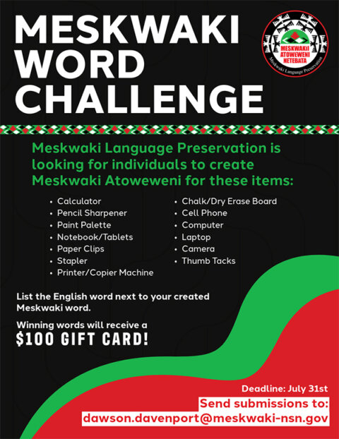 Meskwaki Word Challenge Meskwaki Nation Meskwaki Word Challenge Meskwaki Nation