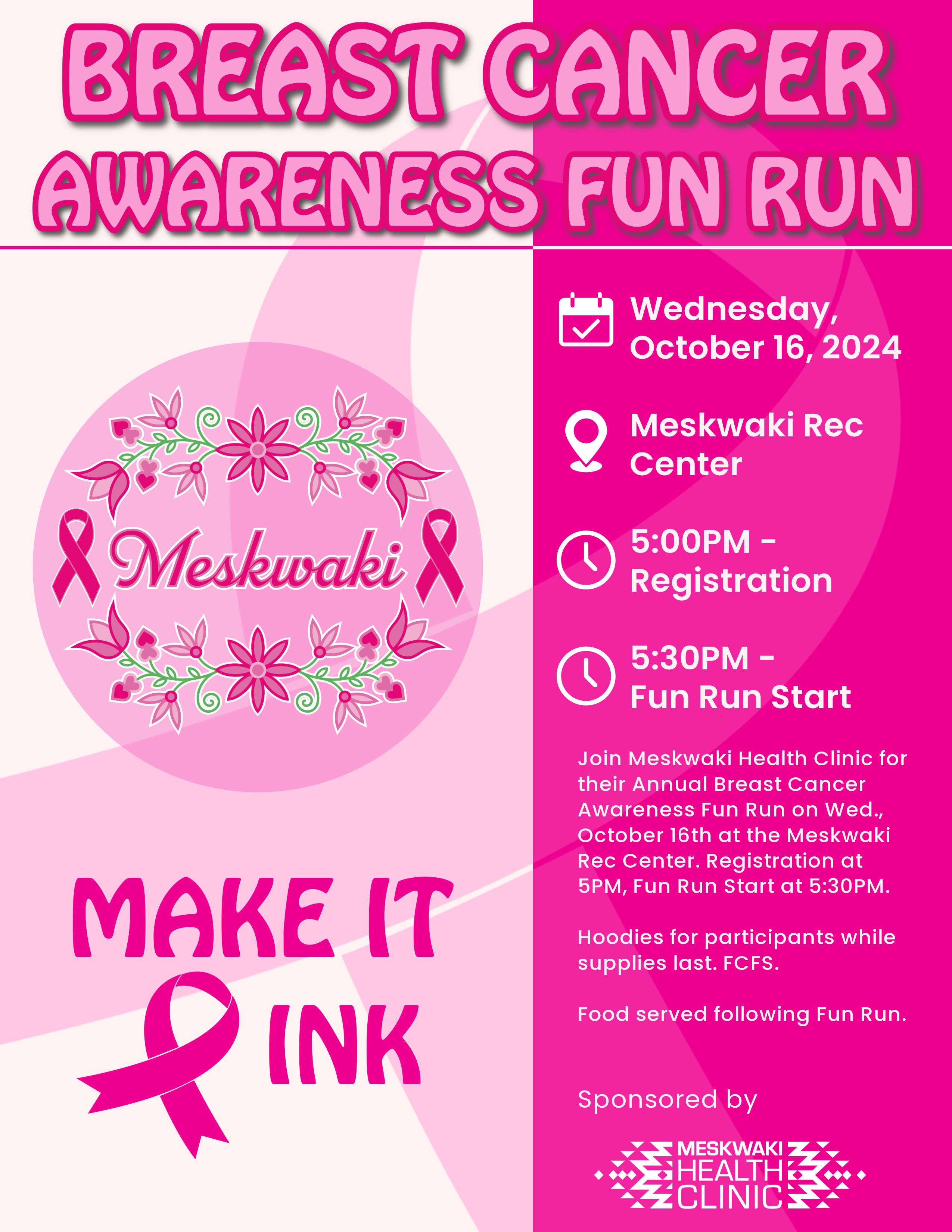 Health Clinic to host Breast Cancer Awareness Fun Run on October 16, 2024
