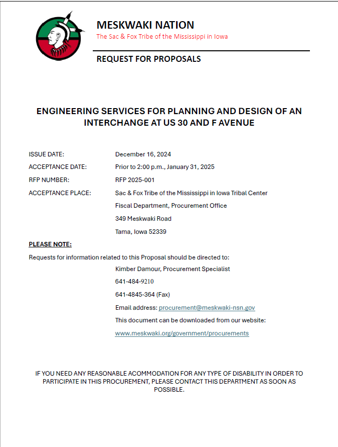 RFP: Engineering Services for Planning of Interchange at US 30 & F Ave