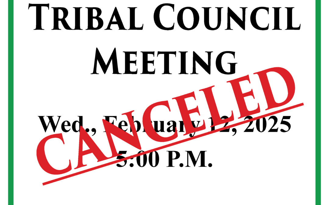 Canceled – Tribal Council Meeting
