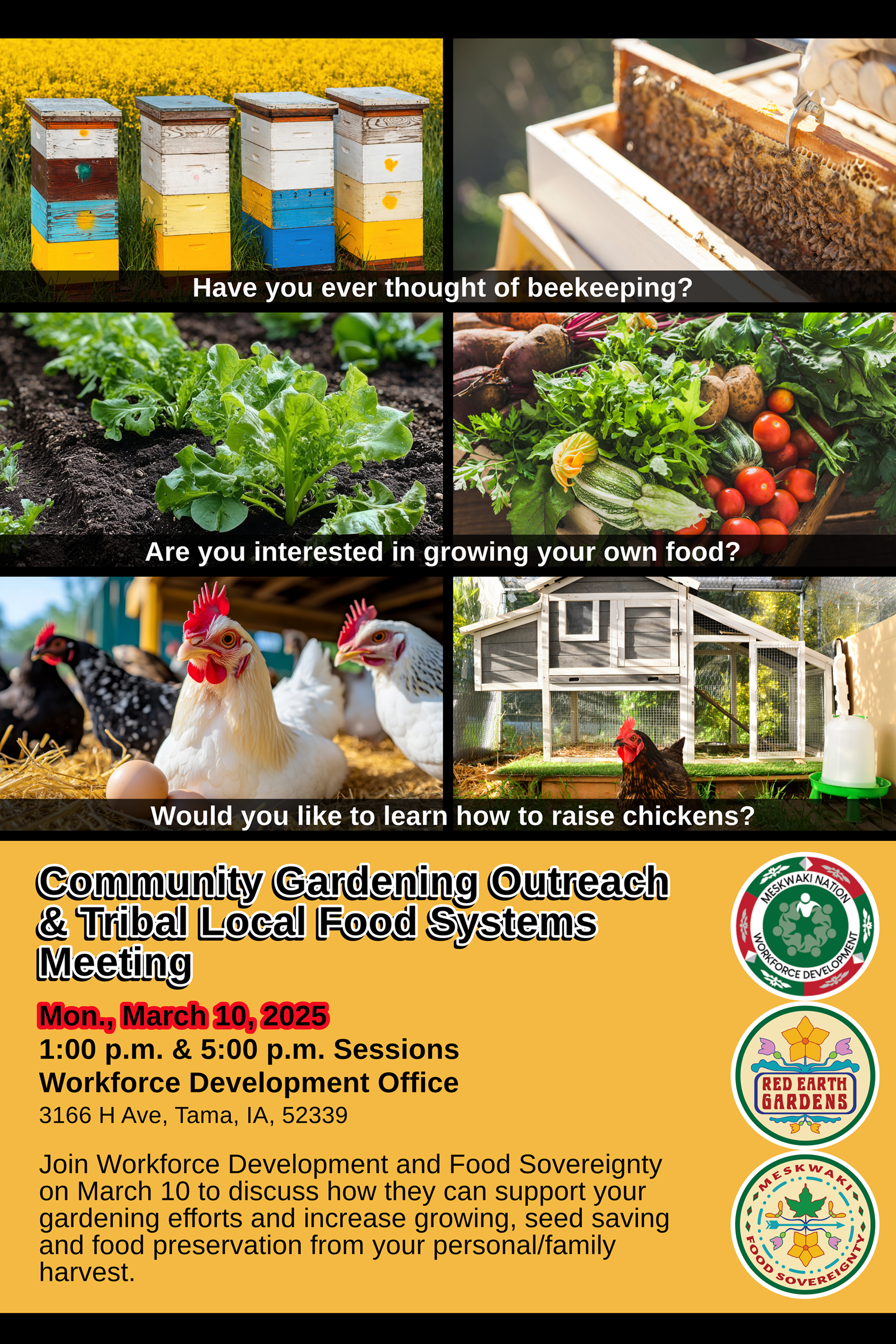 New Date: March 10 – Community Gardening Outreach & Tribal Local Food Systems Meeting