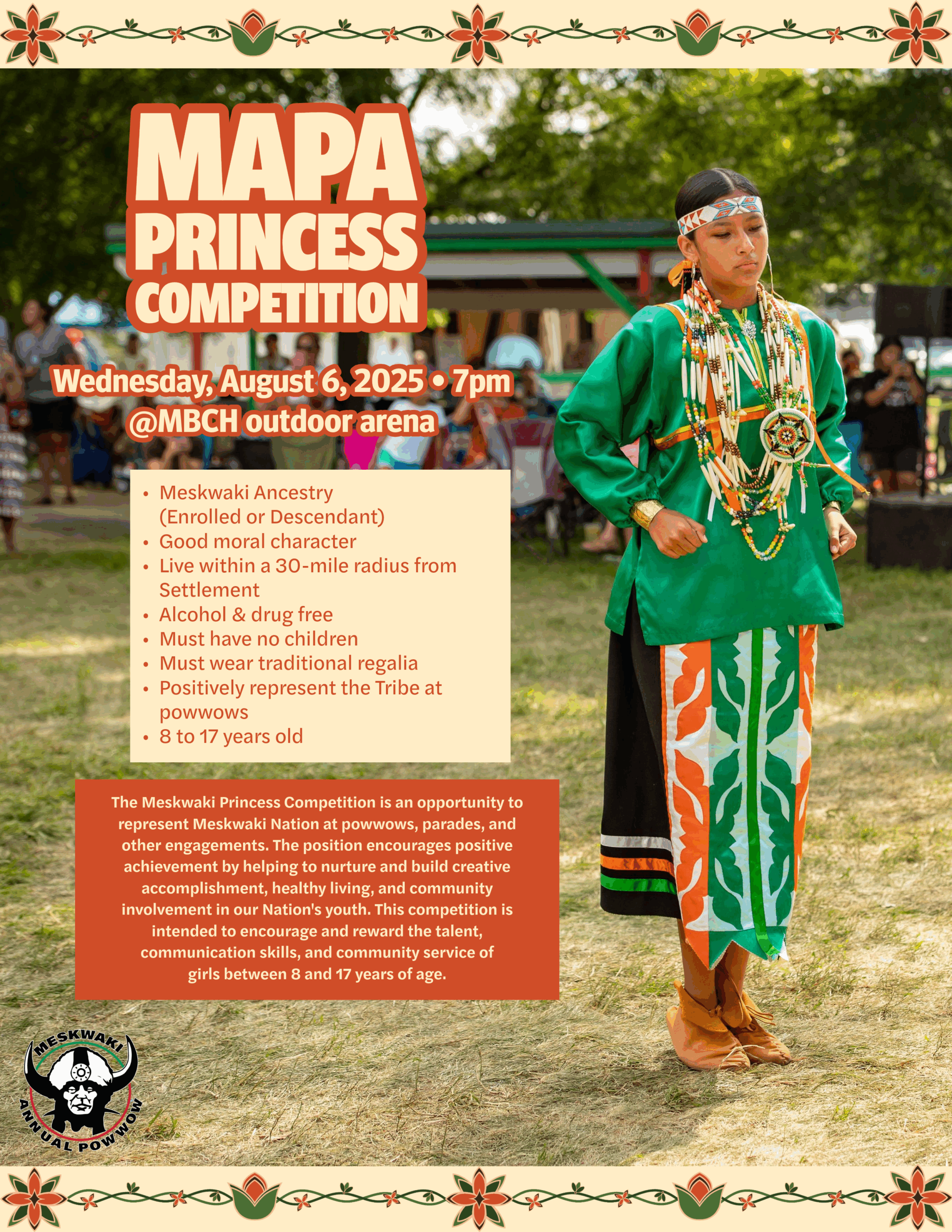 Princess Competition for the 109th Annual Meskwaki Powwow