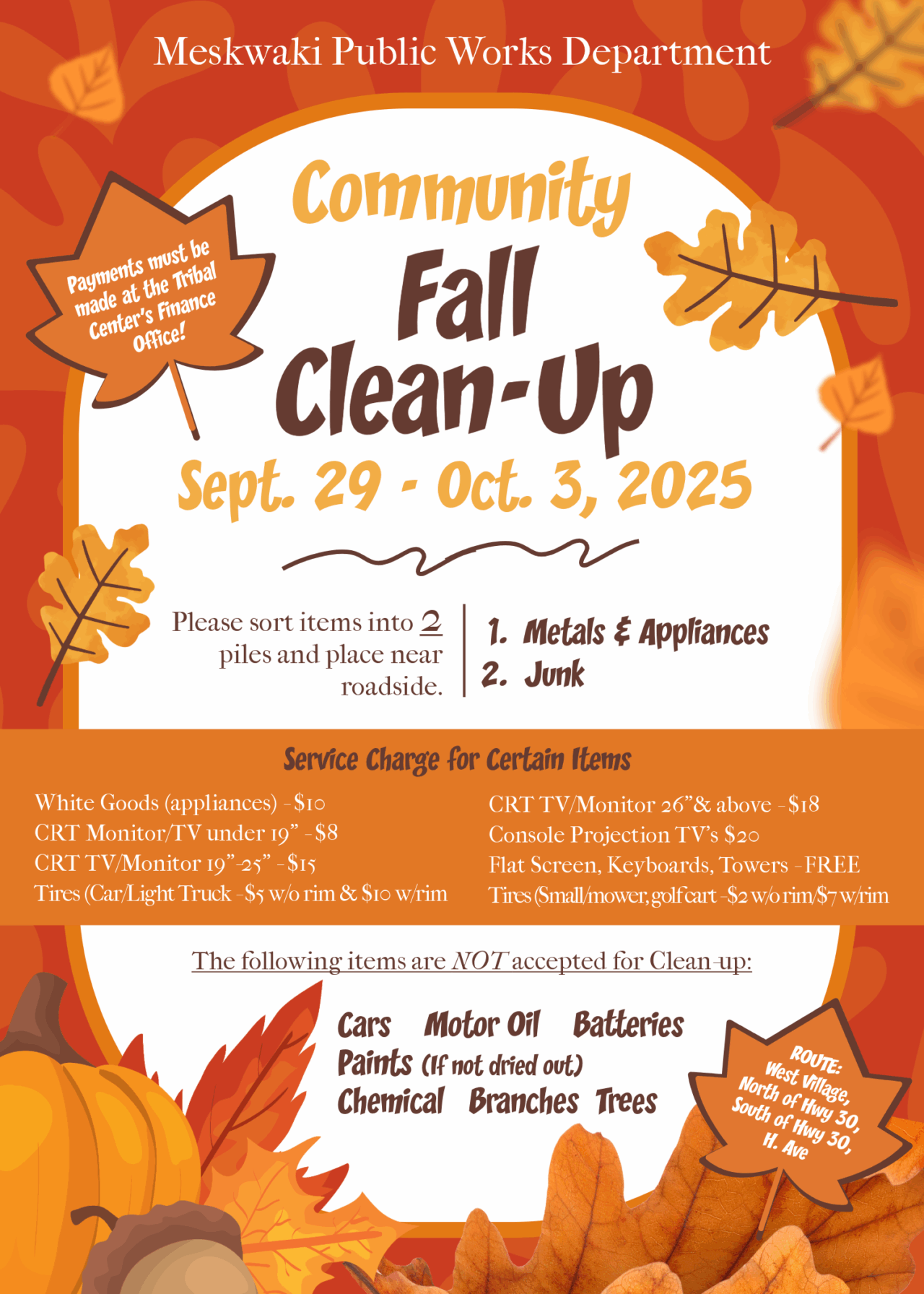 Public Works Community Fall Clean-Up - September 29-October 3 ...