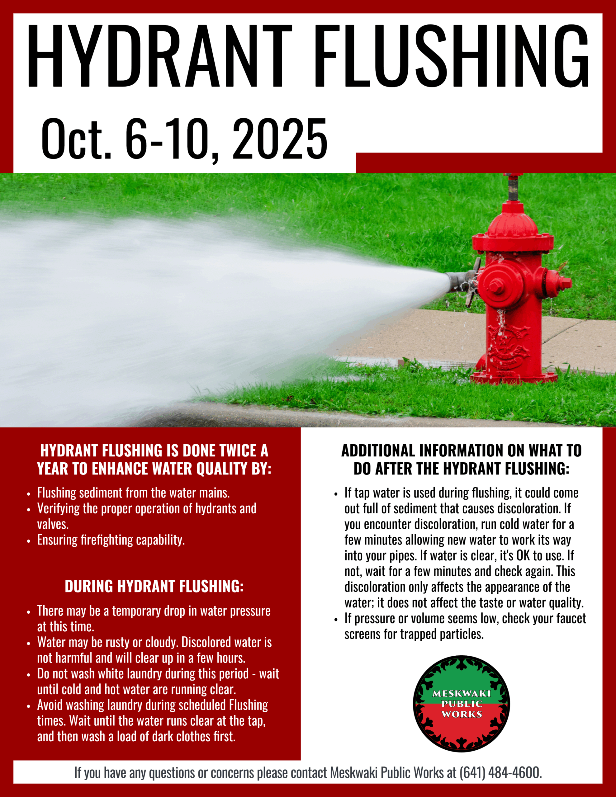 Public Works: Hydrant Flushing Week – October 6-10