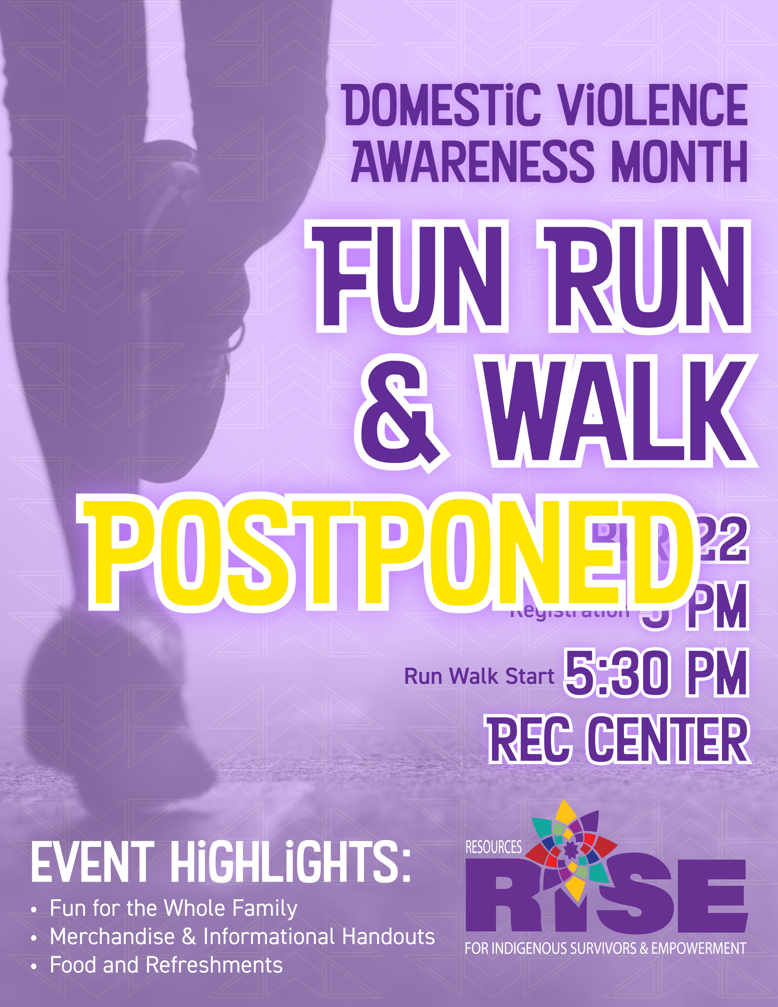 RISE Domestic Violence Awareness Month Fun Run & Walk POSTPONED