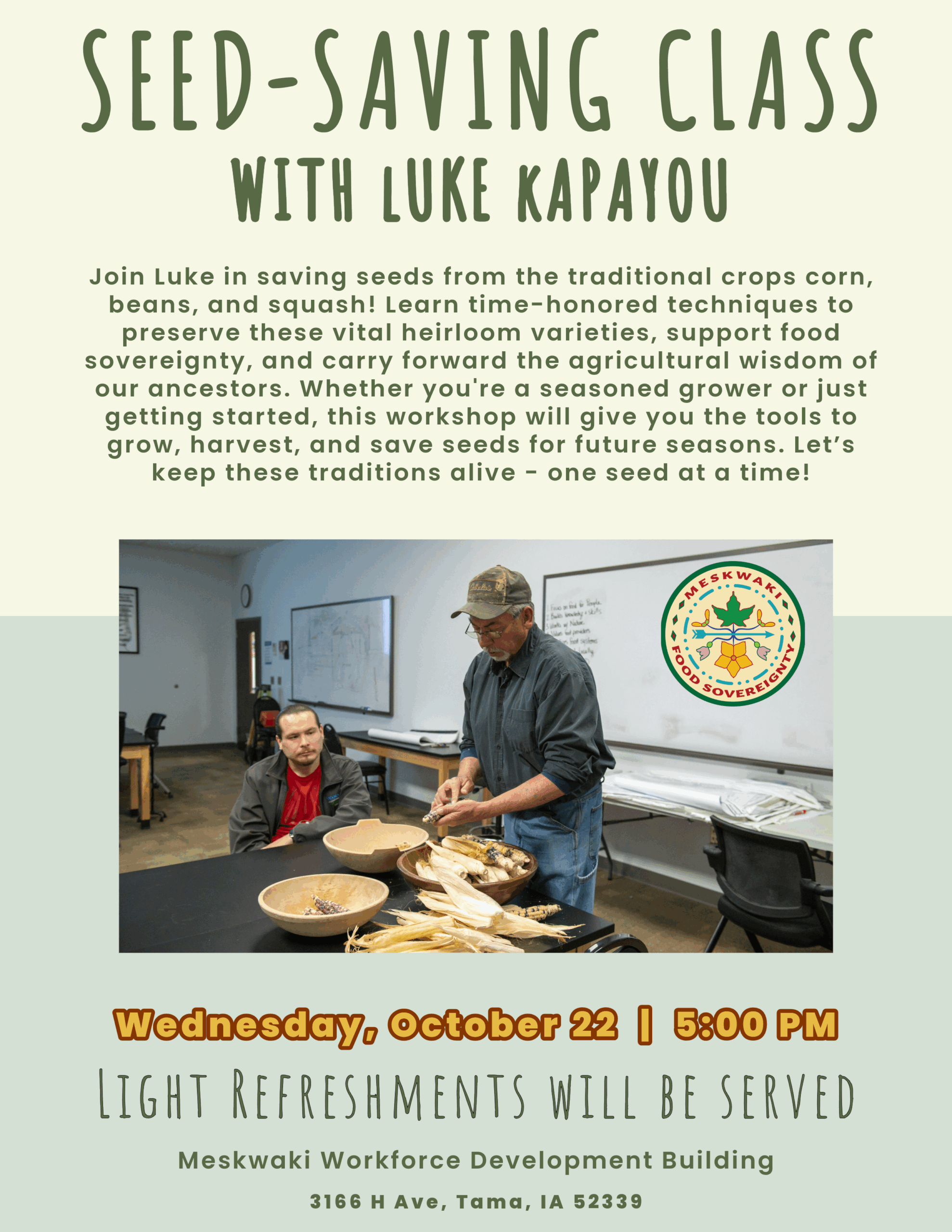 Seed-Saving Class Moved to October 22