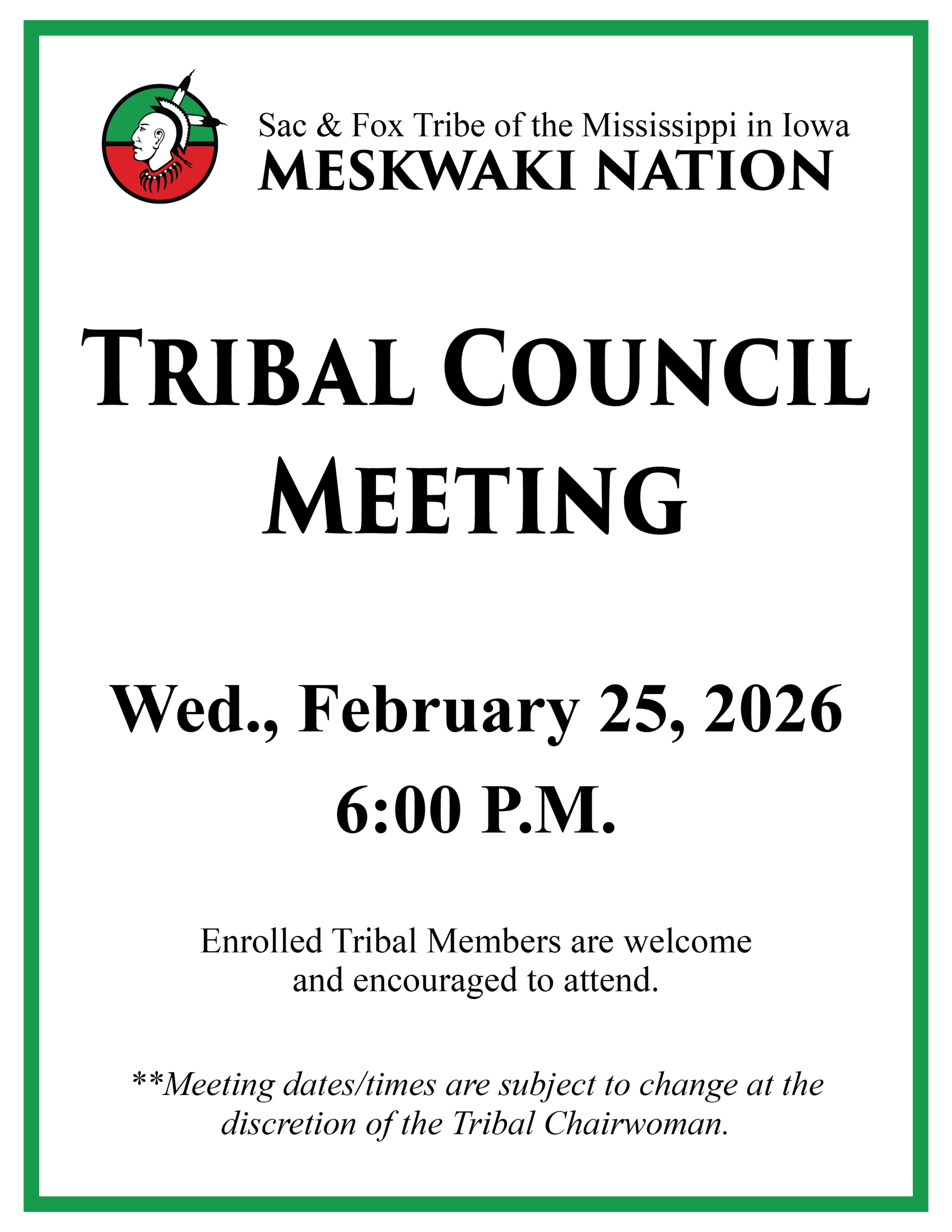 Tribal Council to be held on February 25