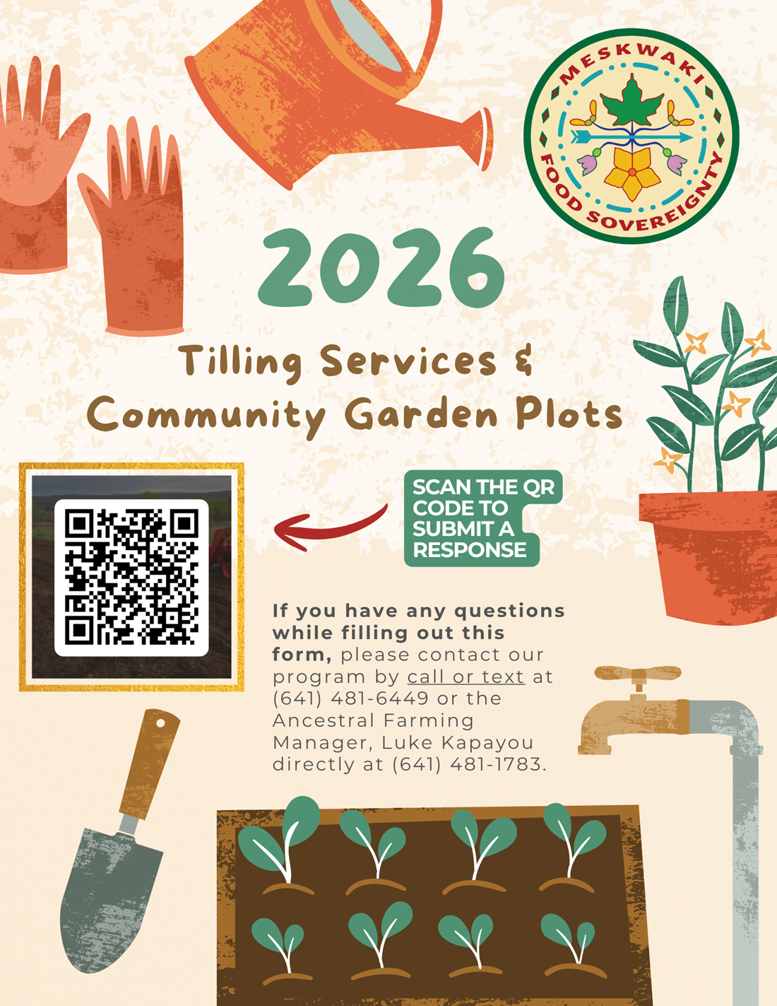 Meskwaki Food Sovereignty – 2026 Tilling Service & Community Garden Plot