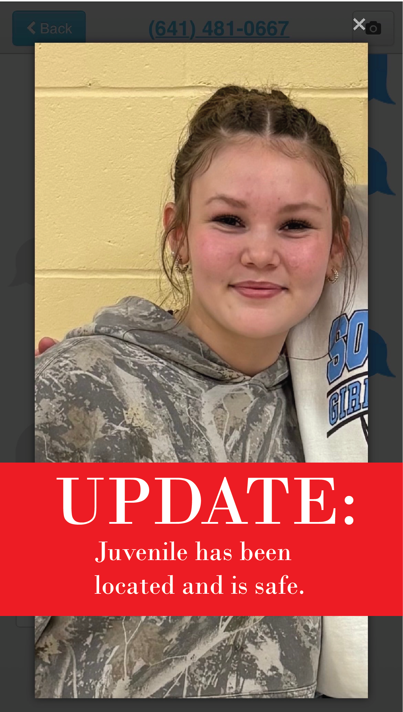 Missing Juvenile has been Located