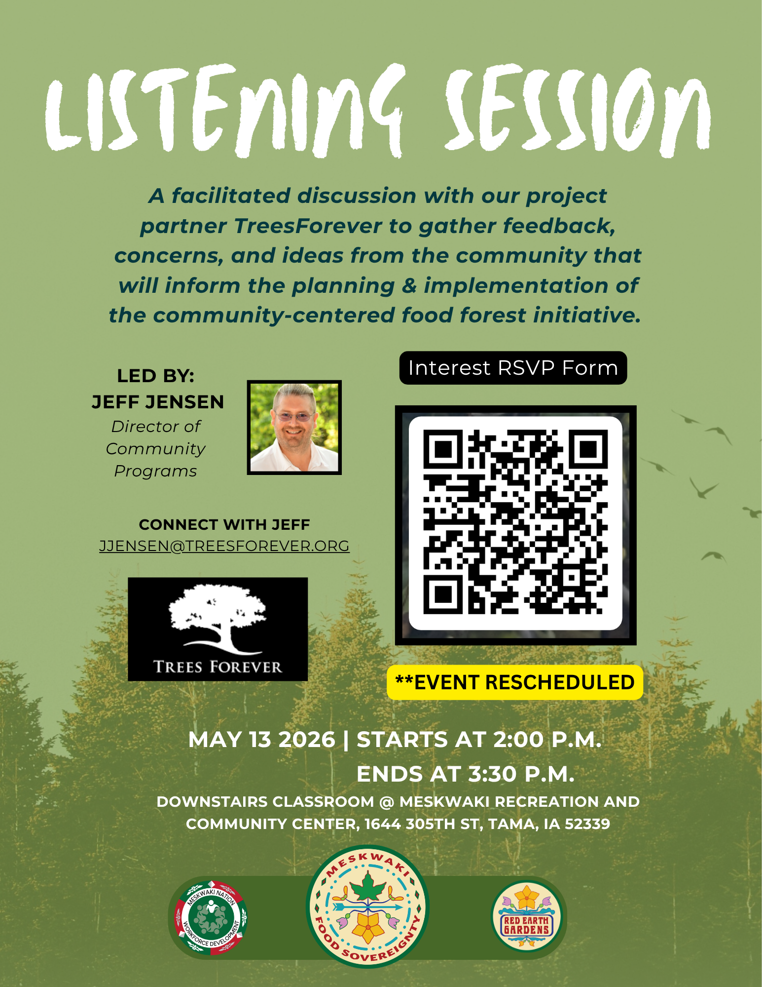 Food Forest Listening Session RESCHEDULED to May 13