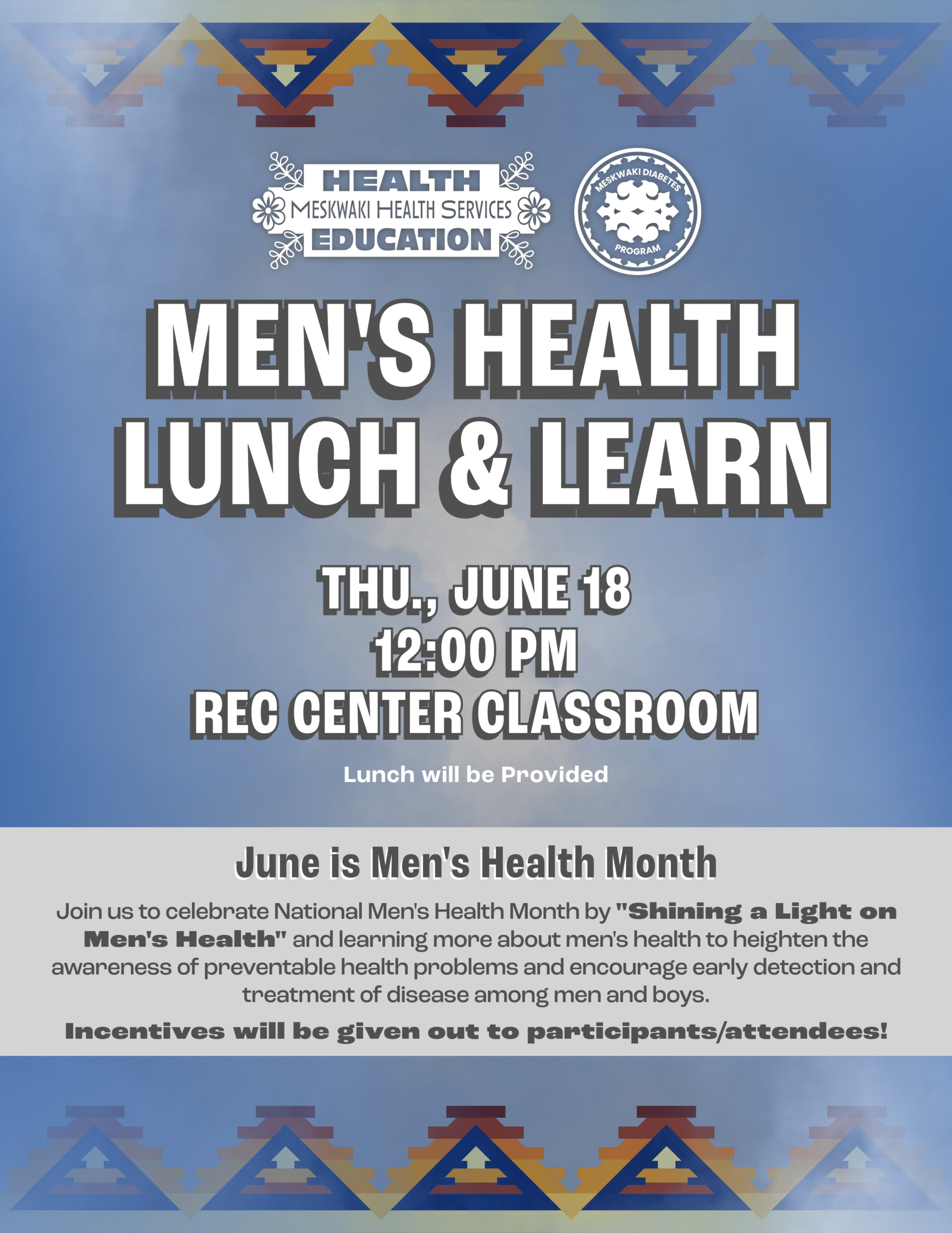 Meskwaki Health to host Men’s Health Lunch & Learn on June 18
