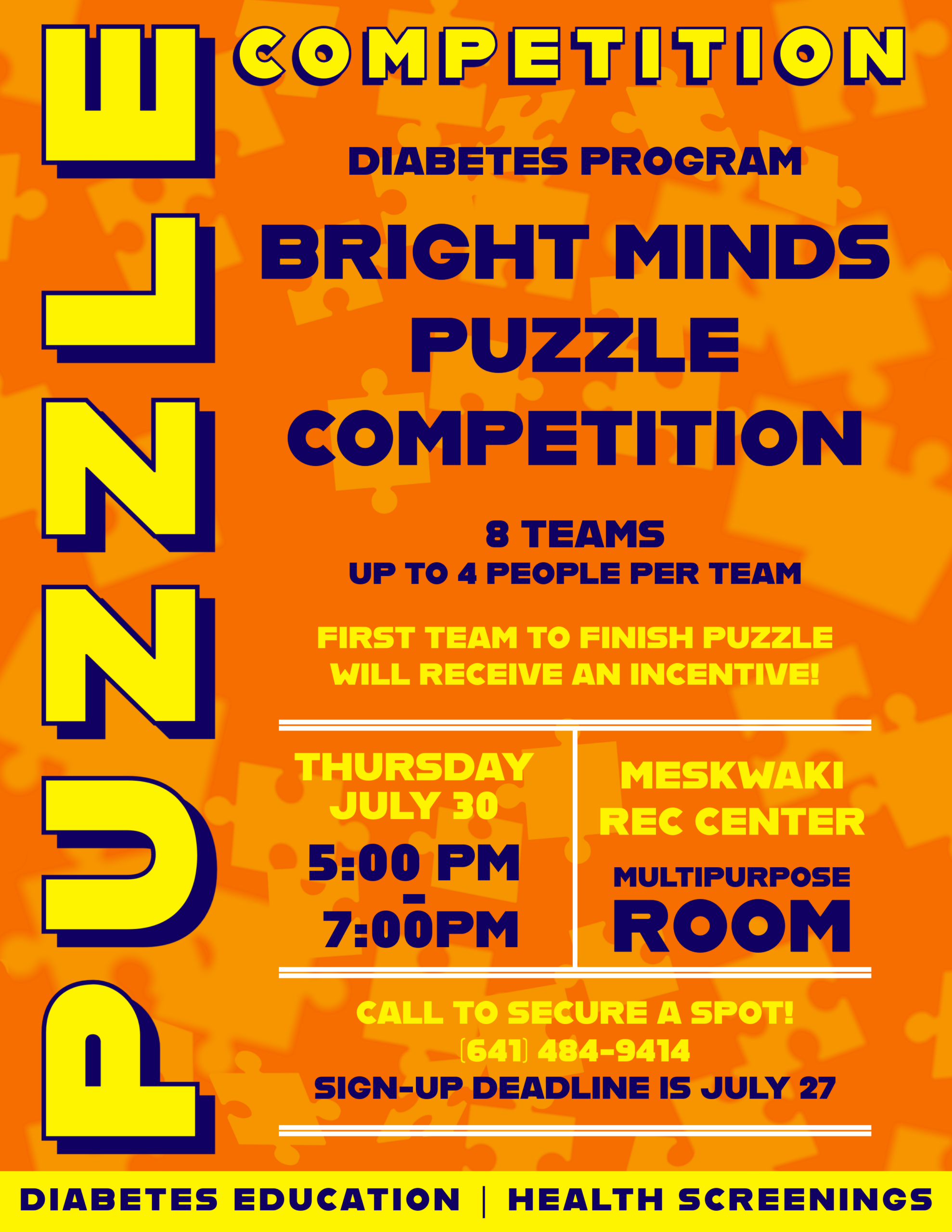 Diabetes Program to host “Bright Minds Puzzle Competition” on July 30