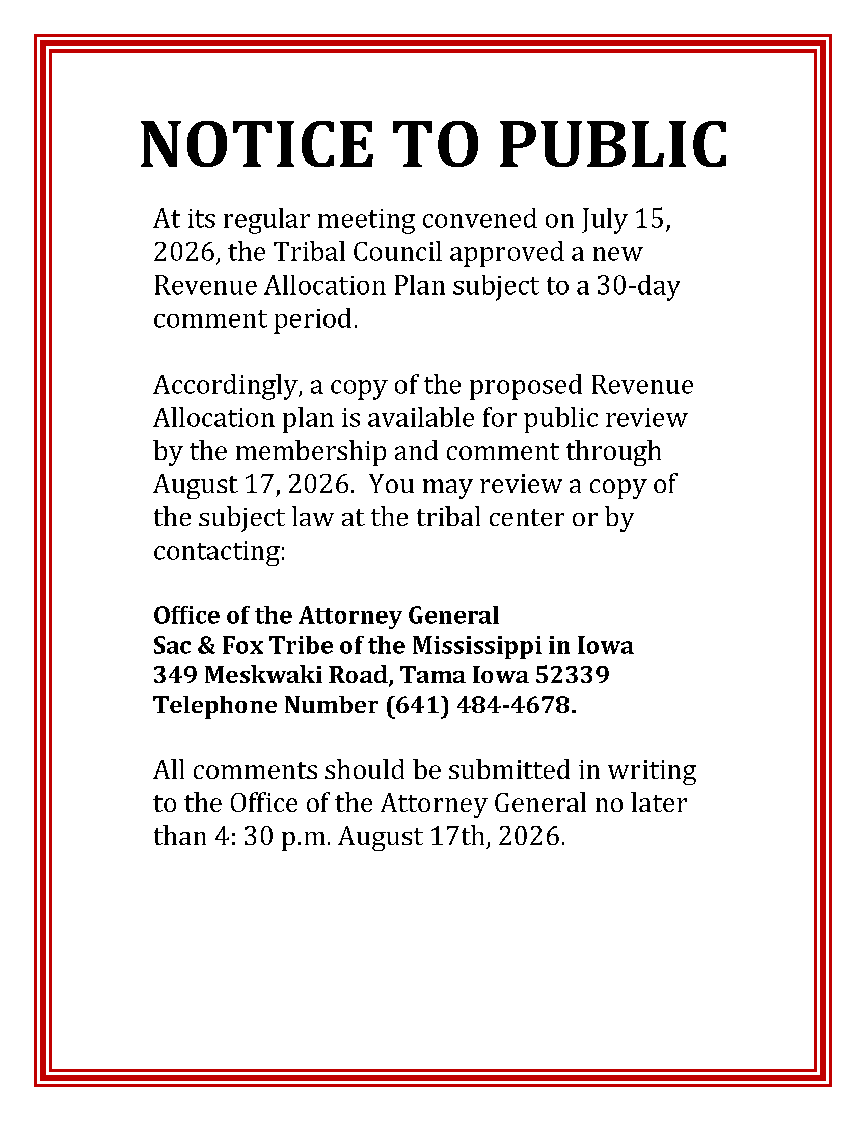 Public Notice