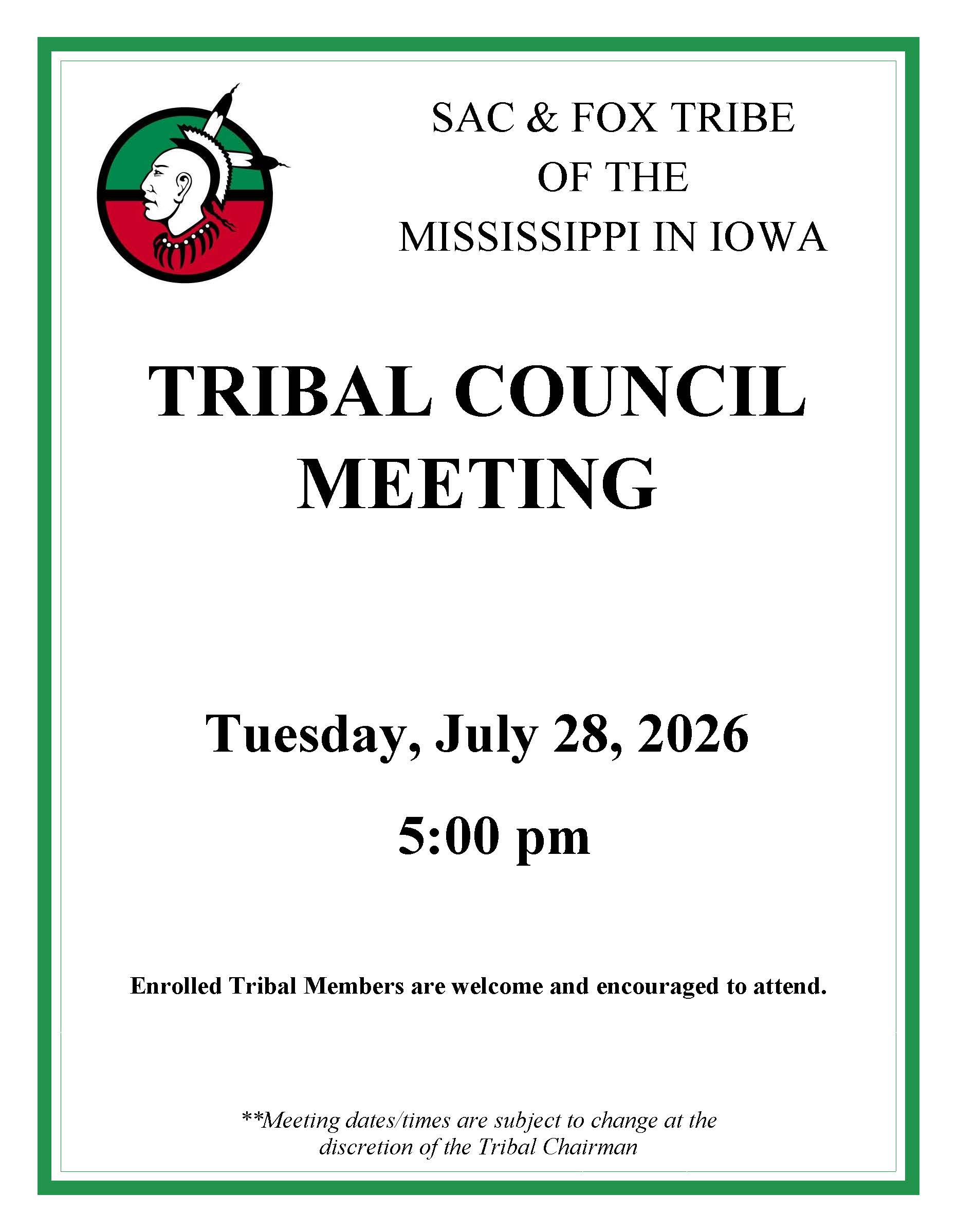 Tribal Council Meeting
