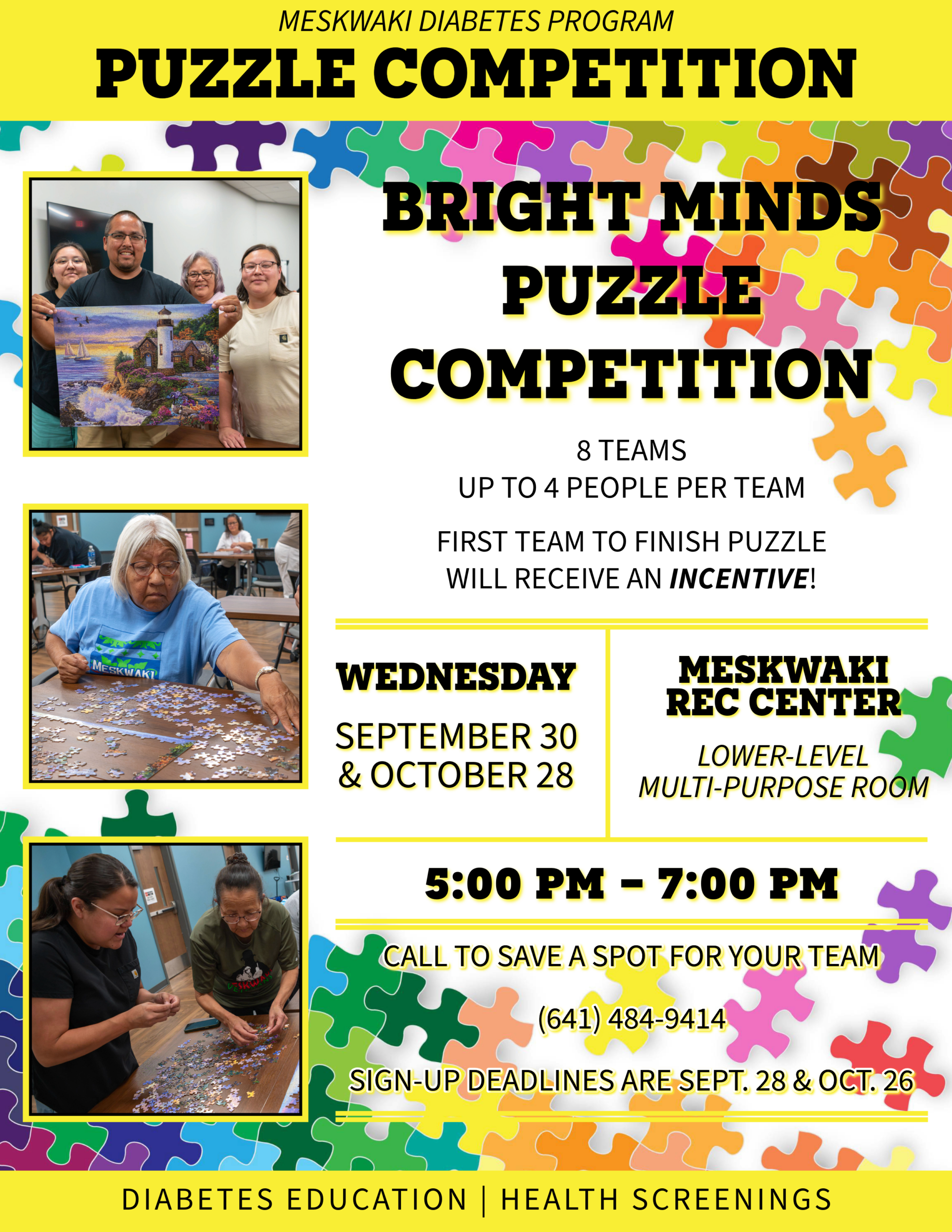 Diabetes Program to host more “Bright Minds” Puzzle Competitions on Sept. 30 & Oct. 28