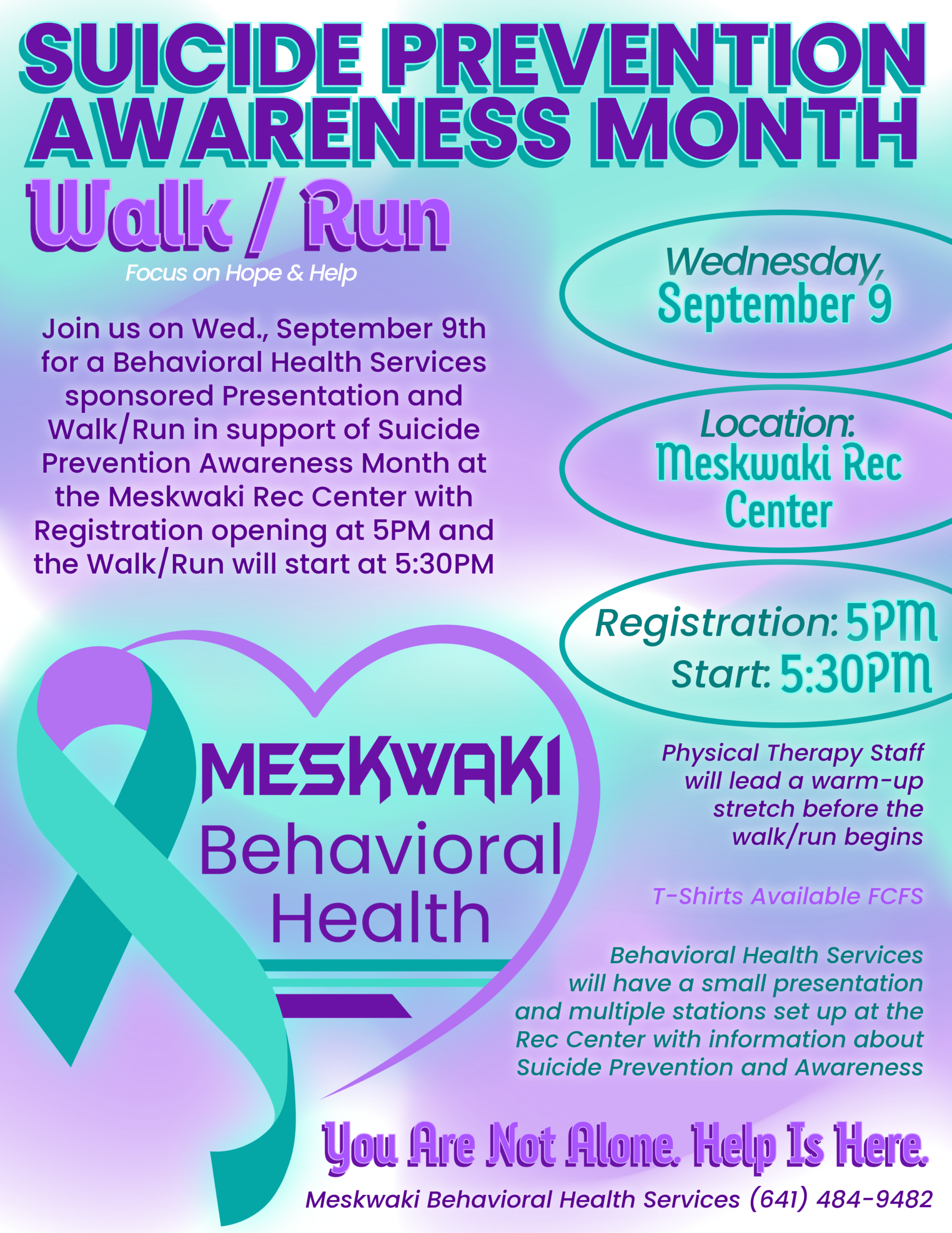 Behavioral Health to host Suicide Prevention Awareness Month Walk/Run on September 9