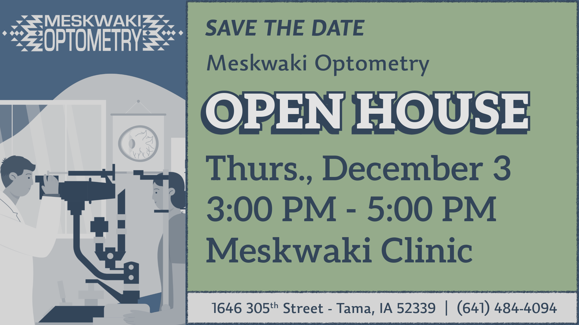 Meskwaki Optometry OPEN HOUSE to be held December 3