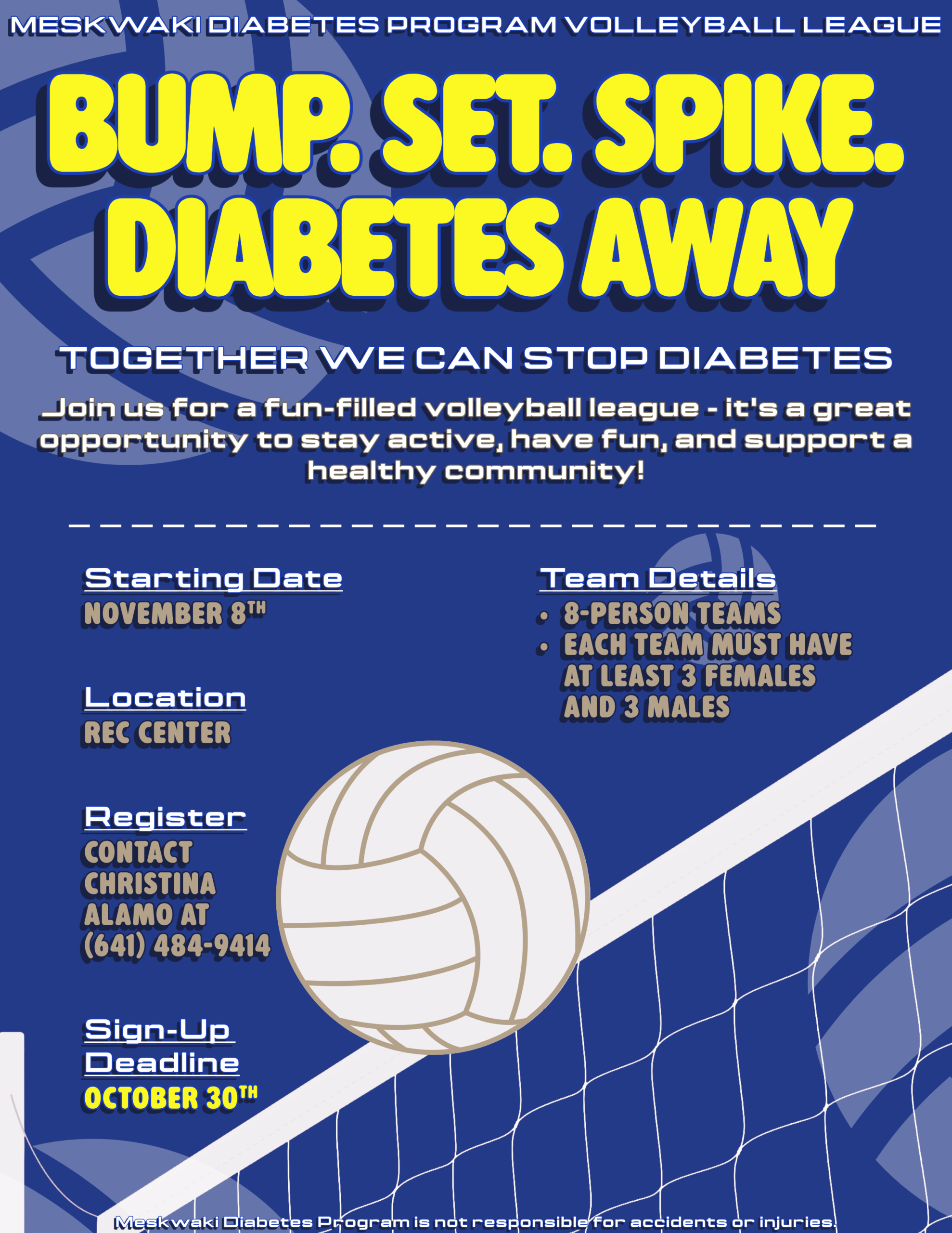 Meskwaki Diabetes Program to hold Volleyball League Beginning November 8